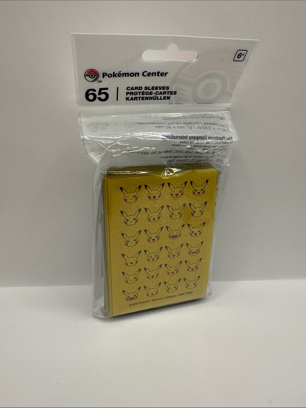 Pikachu Pokemon center Gold Card Sleeves - 65 Pack